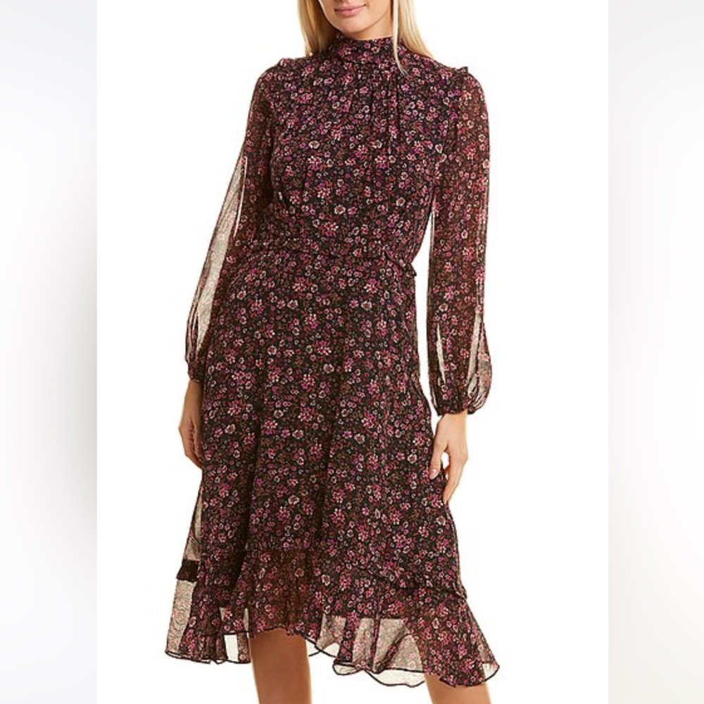 JULIA JORDAN Ruffle Floral Midi Dress
